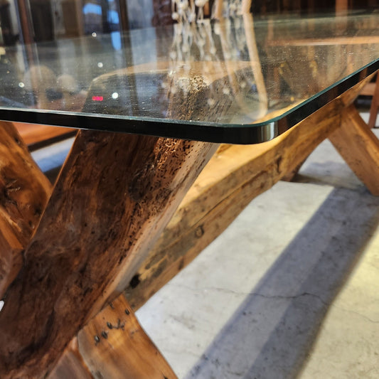 Mesa de Comedor Vidrio Cross Durmiente
