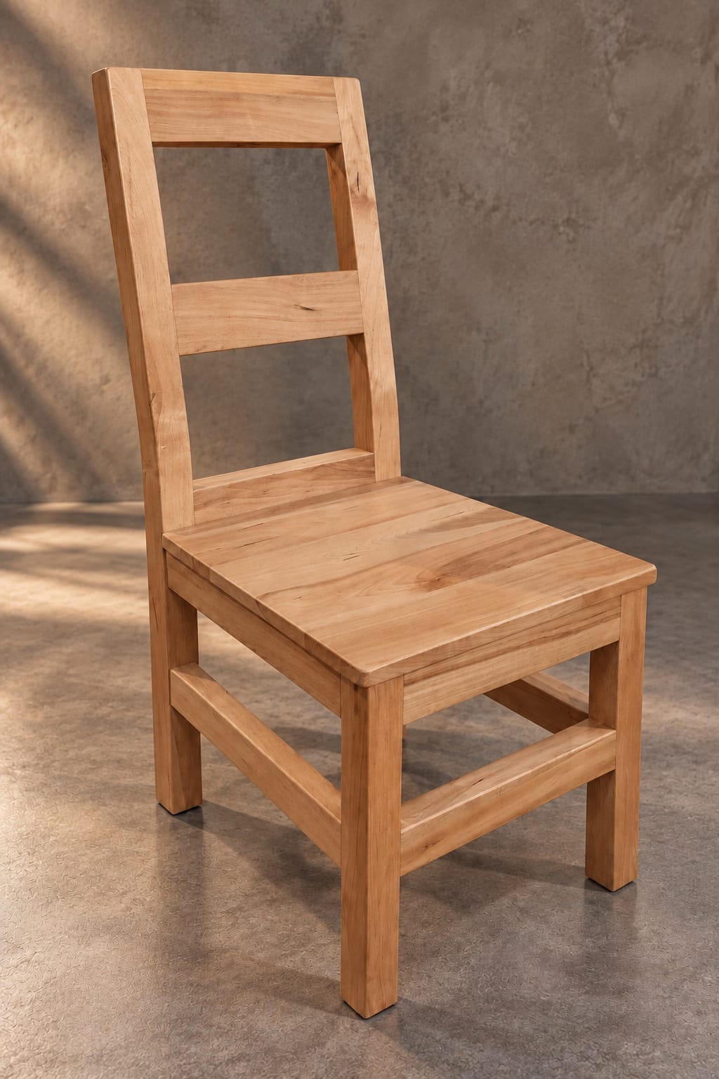 etalle de respaldo de madera de lenga en silla de comedor