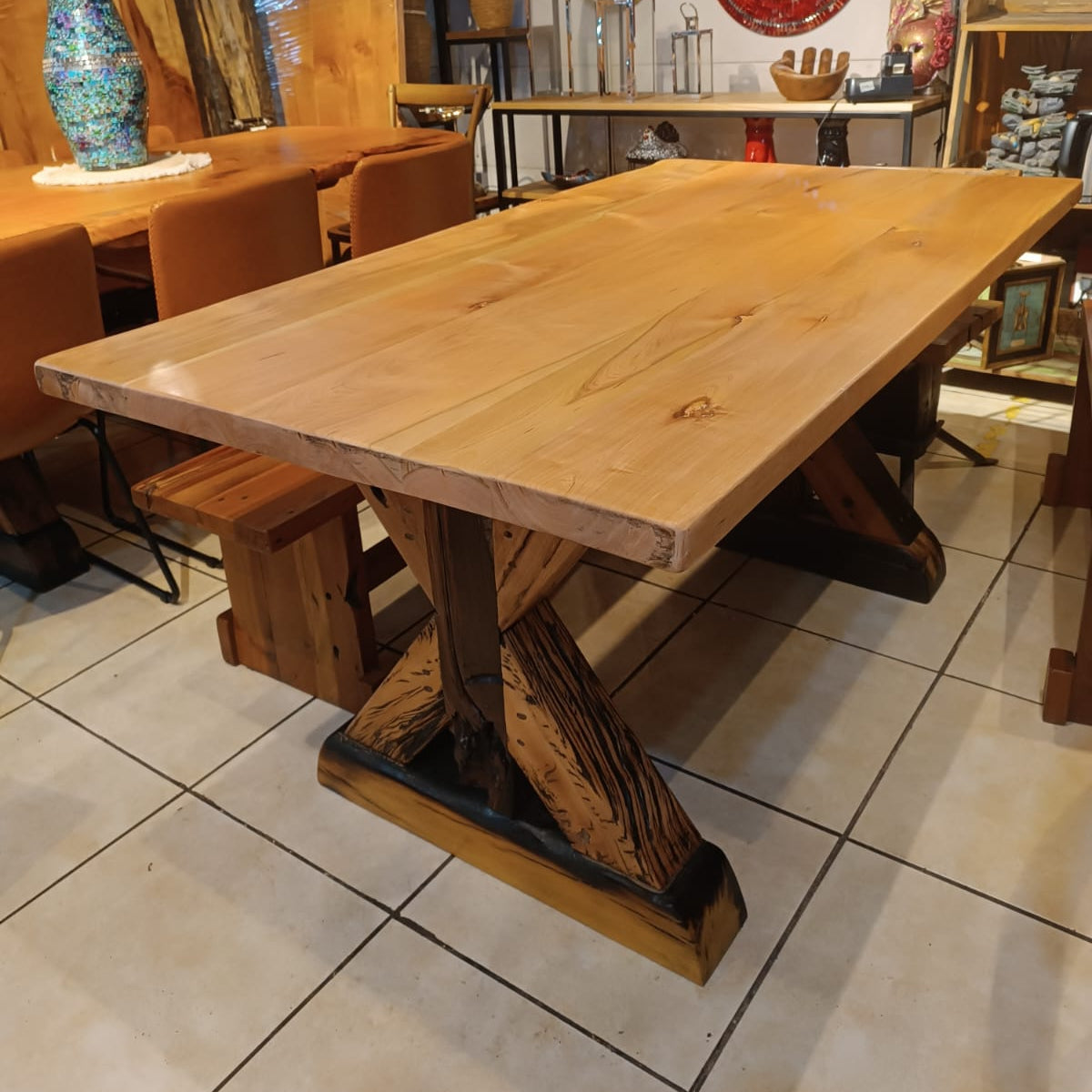 Mesa de Comedor Cerezo | Lenga & Durmientes de tren