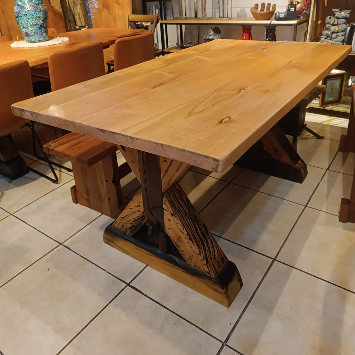 Mesa de Comedor Cerezo | Lenga & Durmientes de tren
