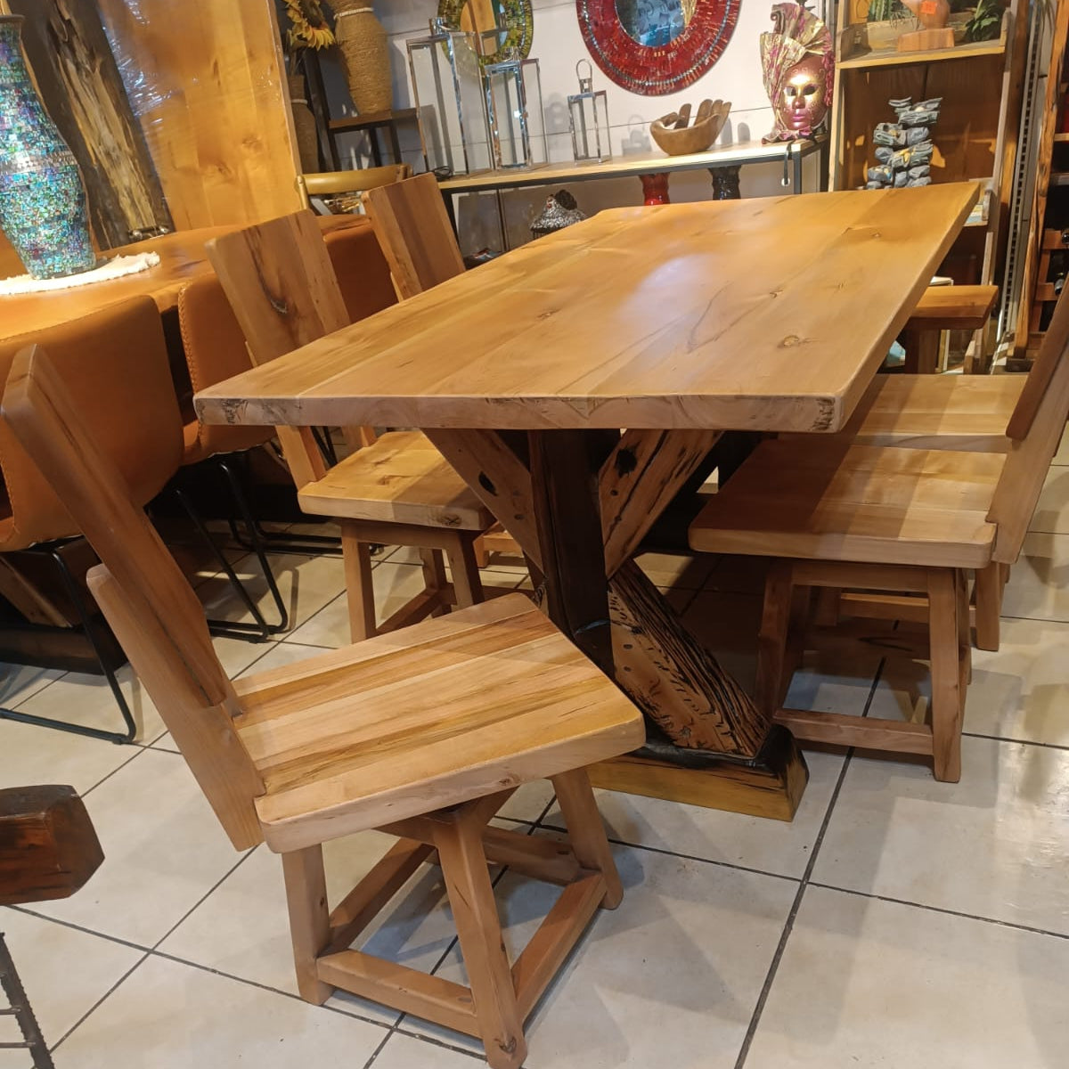 Mesa de Comedor Cerezo | Lenga & Durmientes de tren