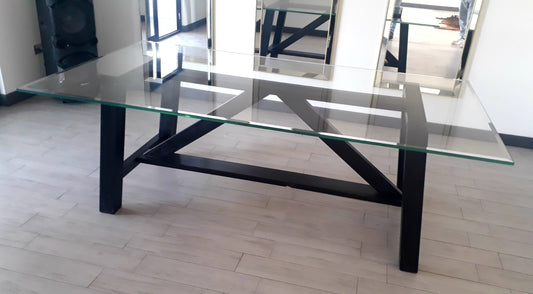 Mesa de Comedor Vidrio | Cercha Roble