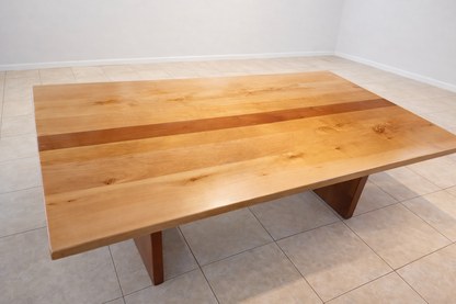 Mesa de comedor de lenga de 5 cm con base Ángulo de coihue