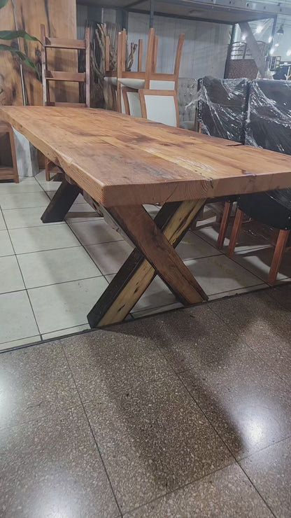 Mesa de Comedor Oregon Americano de Demolición | Durmiente de Tren